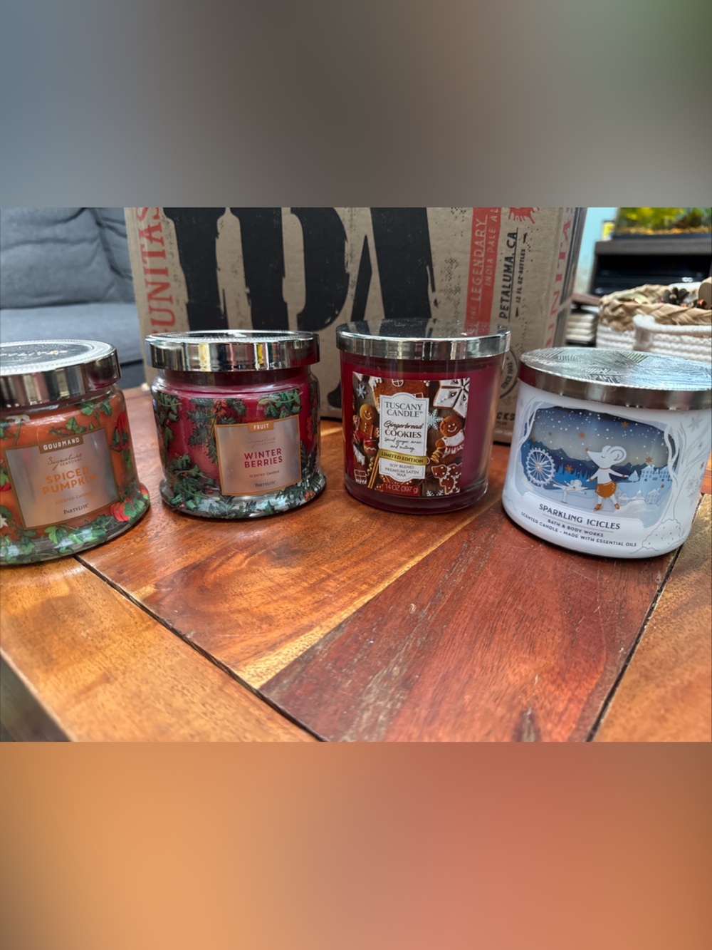 Lot Of 4 NEW Party Lite/ Bath & Body/Tuscany Candles